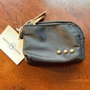 Pretty Simple Black Zip Coin Pouch with Gold Studs